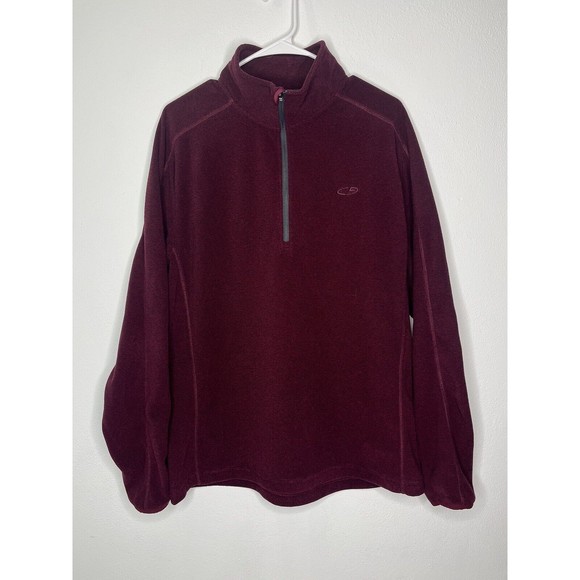 C9 by Champion 1/4 Zip Sweater Mens Large L Maroon Fleece Long Sleeve EUC - Picture 1 of 15